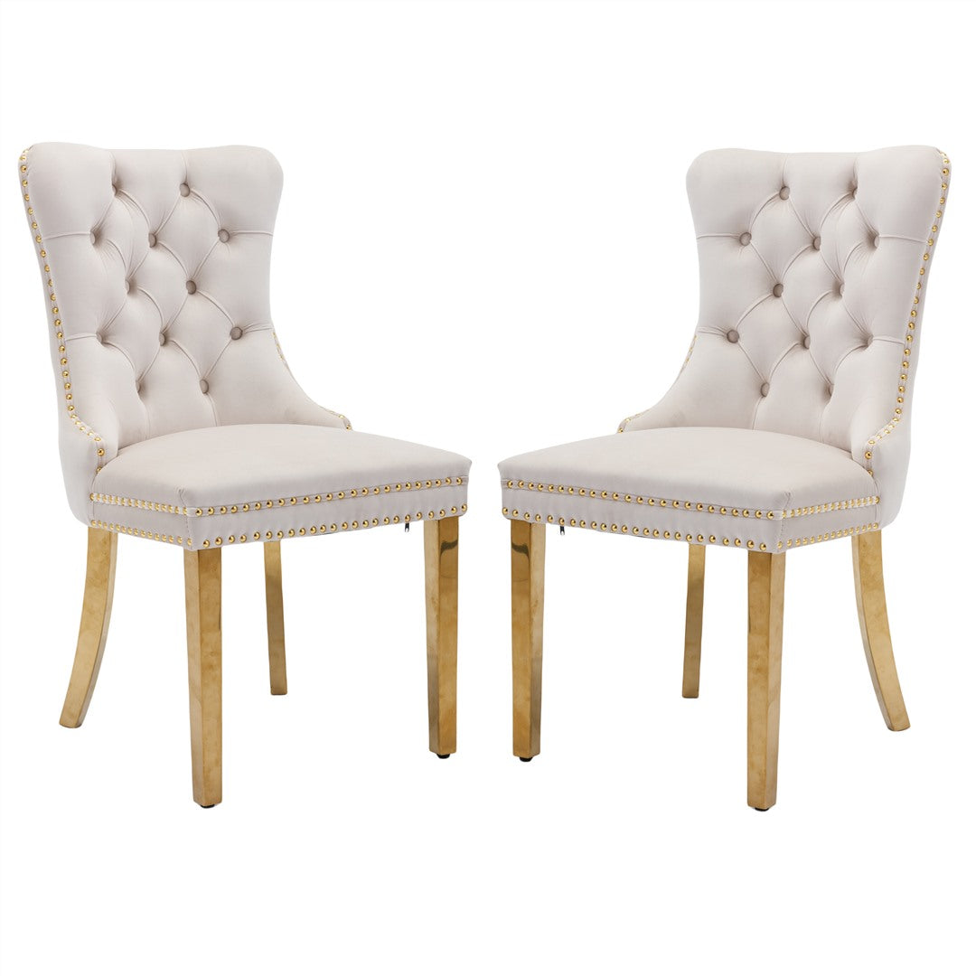 AADEN Velvet Dining Chairs Set of 2