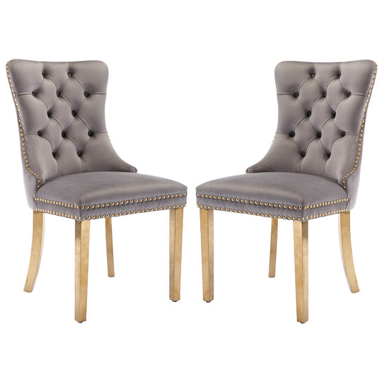 AADEN Velvet Dining Chairs Set of 2
