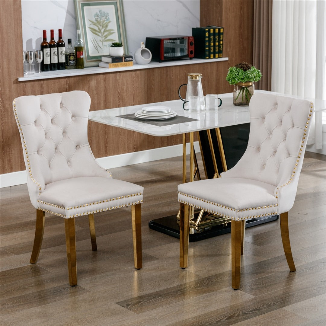 AADEN Velvet Dining Chairs Set of 2