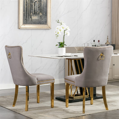 AADEN Velvet Dining Chairs Set of 2