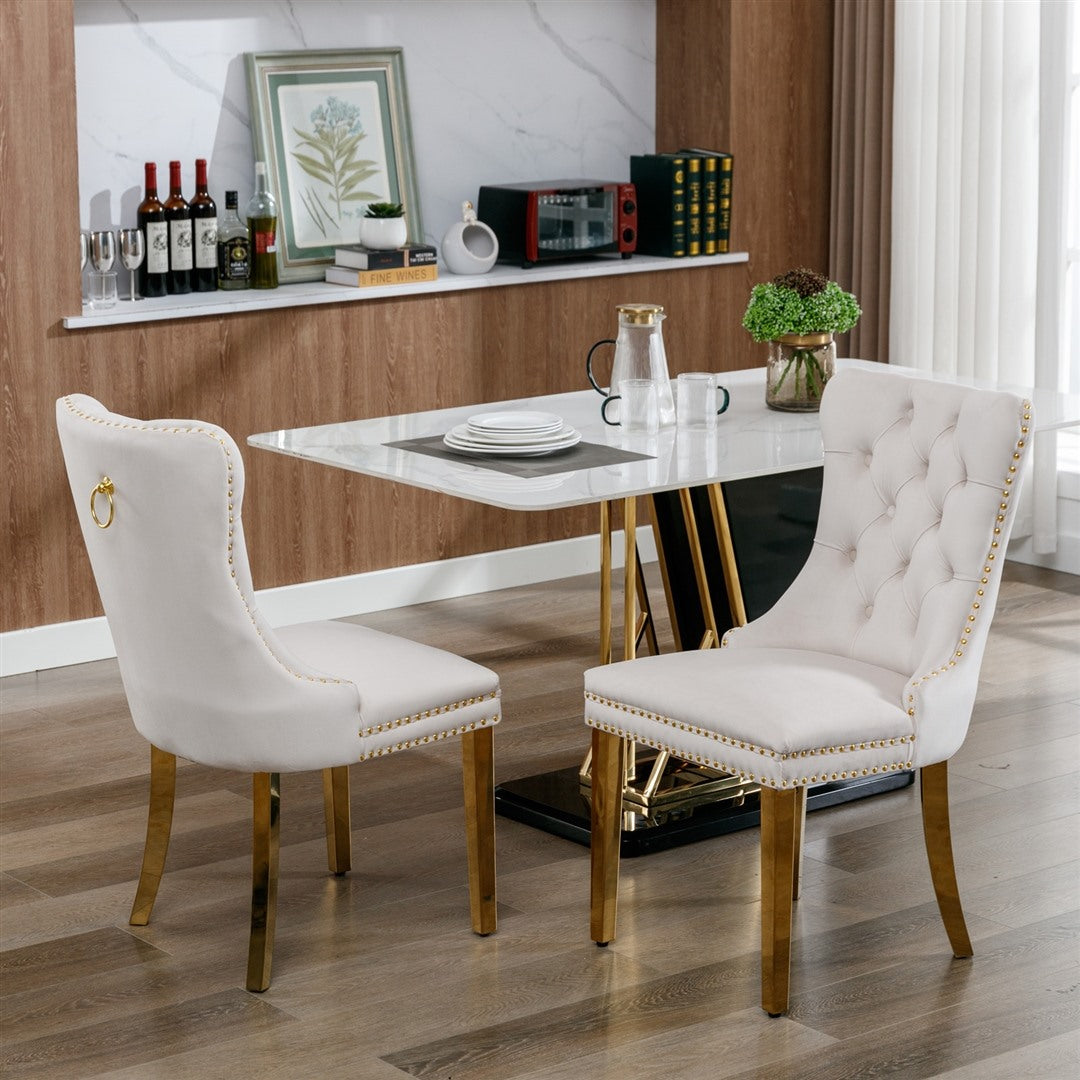 AADEN Velvet Dining Chairs Set of 2