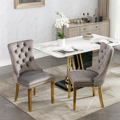 AADEN Velvet Dining Chairs Set of 2