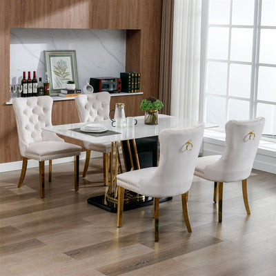 AADEN Velvet Dining Chairs Set of 2