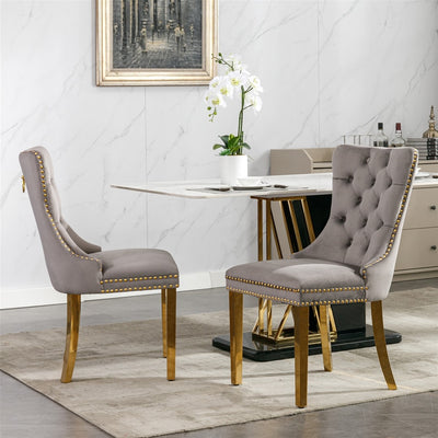 AADEN Velvet Dining Chairs Set of 2