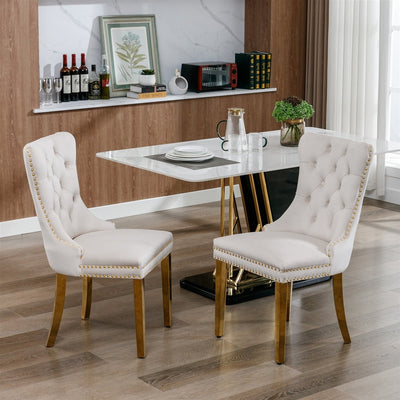 AADEN Velvet Dining Chairs Set of 2