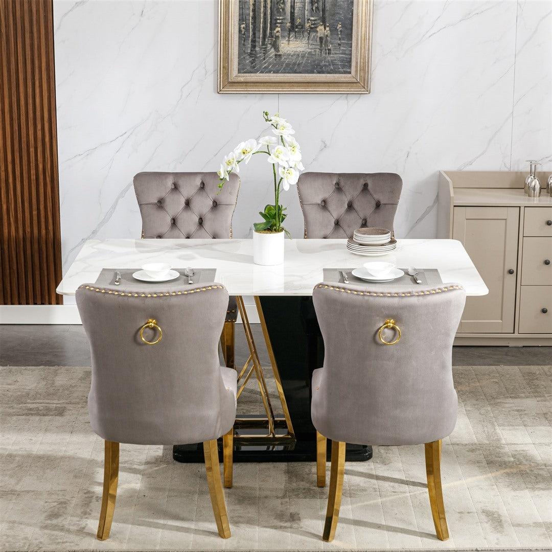 AADEN Velvet Dining Chairs Set of 2