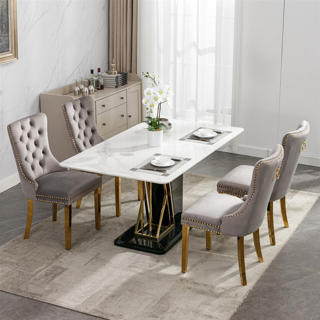 AADEN Velvet Dining Chairs Set of 2