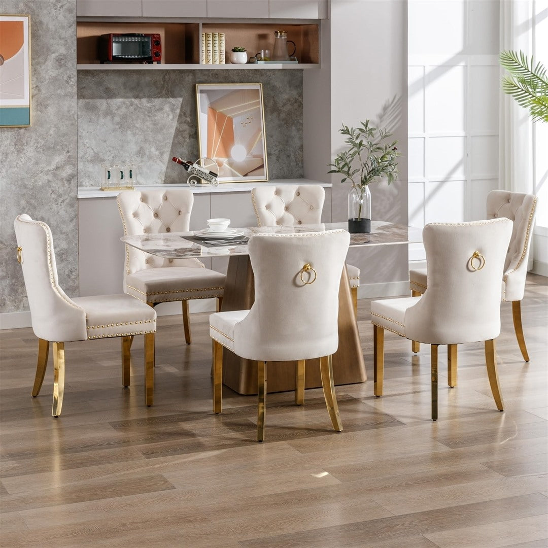 AADEN Velvet Dining Chairs Set of 2