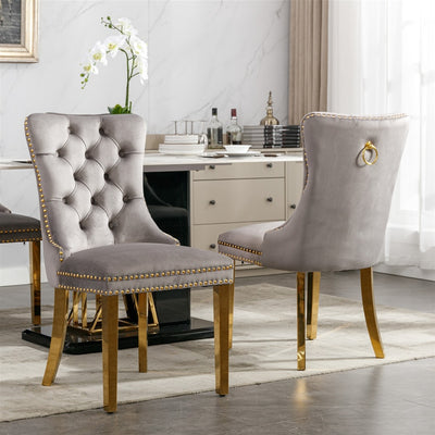 AADEN Velvet Dining Chairs Set of 2