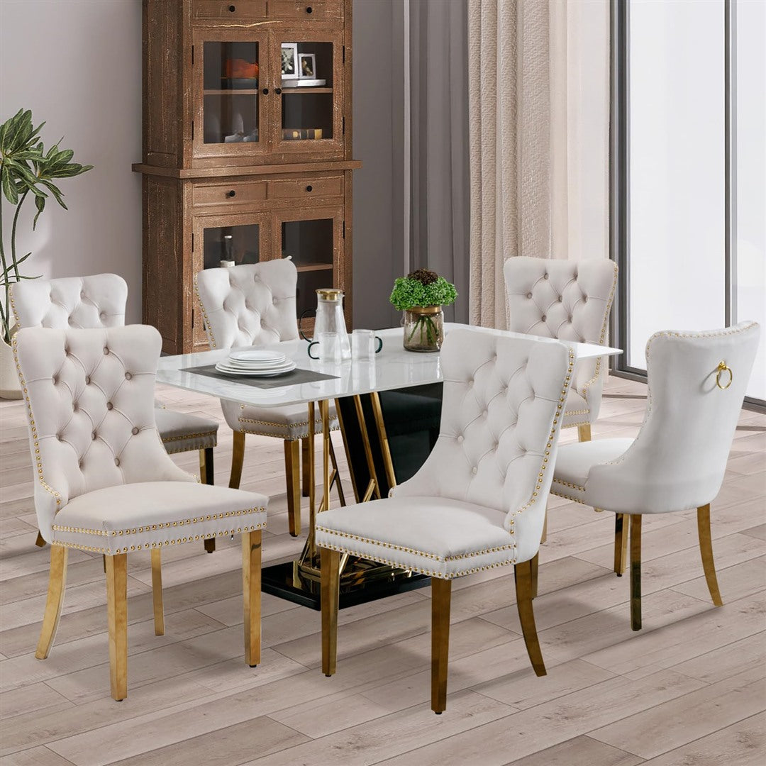 AADEN Velvet Dining Chairs Set of 2