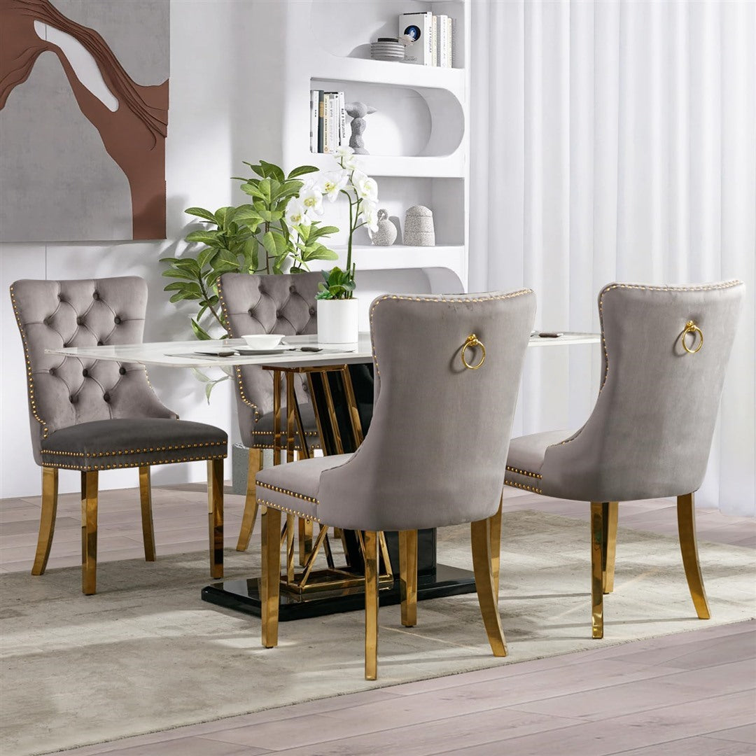 AADEN Velvet Dining Chairs Set of 2