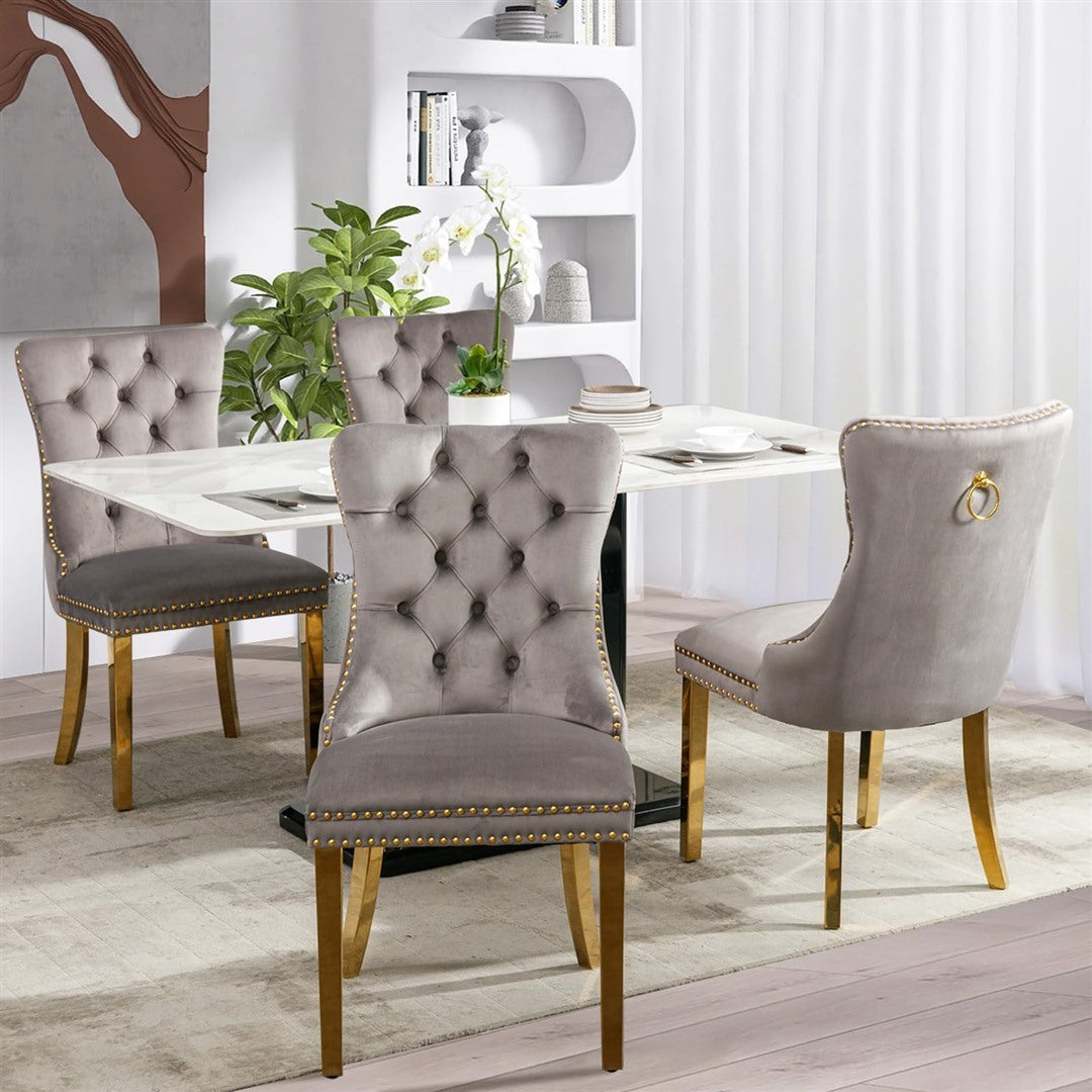 AADEN Velvet Dining Chairs Set of 2