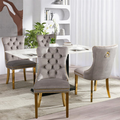 AADEN Velvet Dining Chairs Set of 2