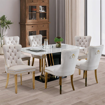 AADEN Velvet Dining Chairs Set of 2