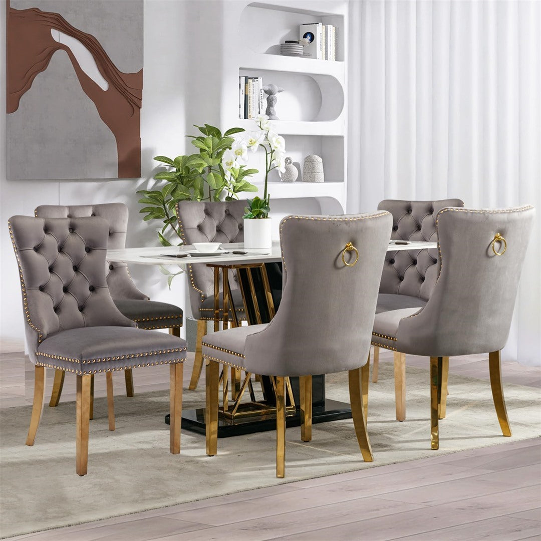 AADEN Velvet Dining Chairs Set of 2