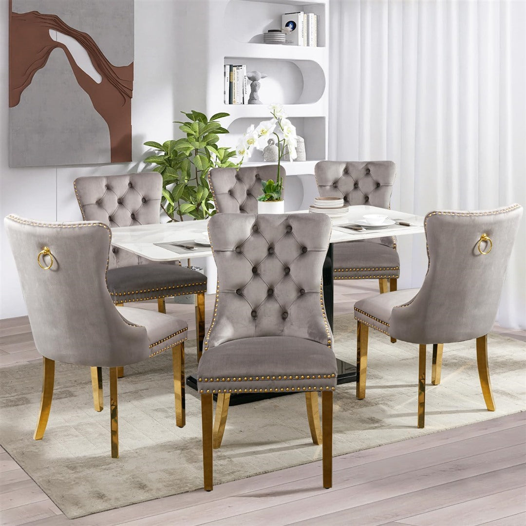 AADEN Velvet Dining Chairs Set of 2