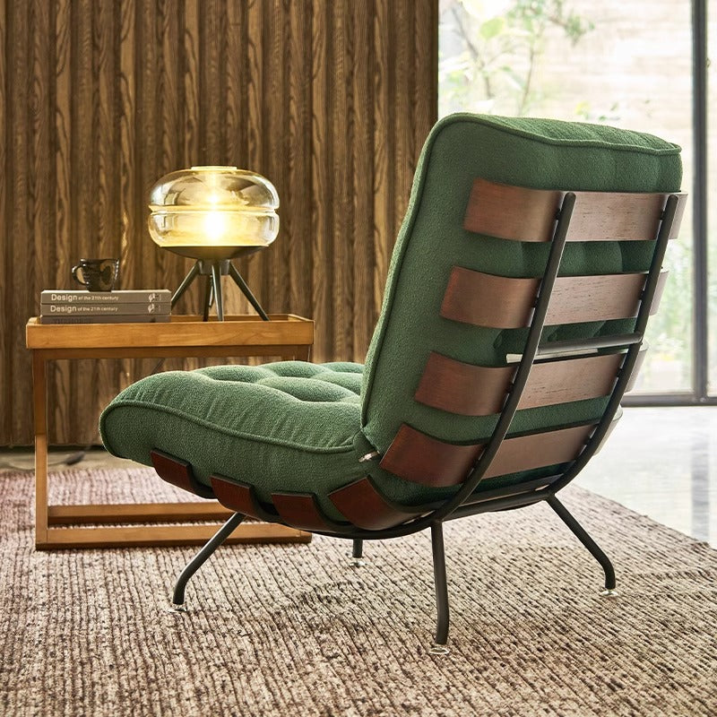 Verdant Elegance Mid-Century Accent Chair