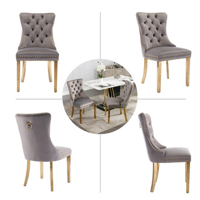 AADEN Velvet Dining Chairs Set of 2