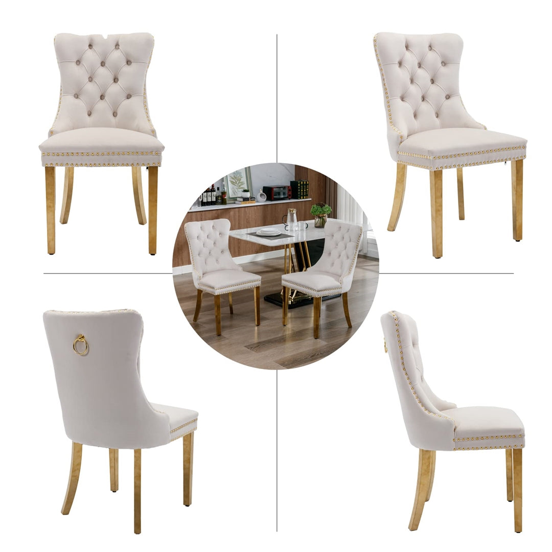 AADEN Velvet Dining Chairs Set of 2