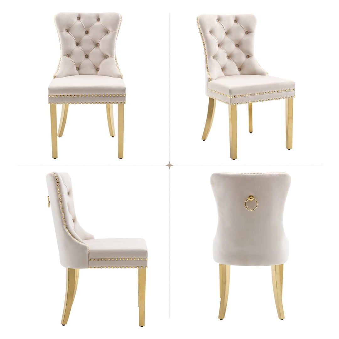 AADEN Velvet Dining Chairs Set of 2