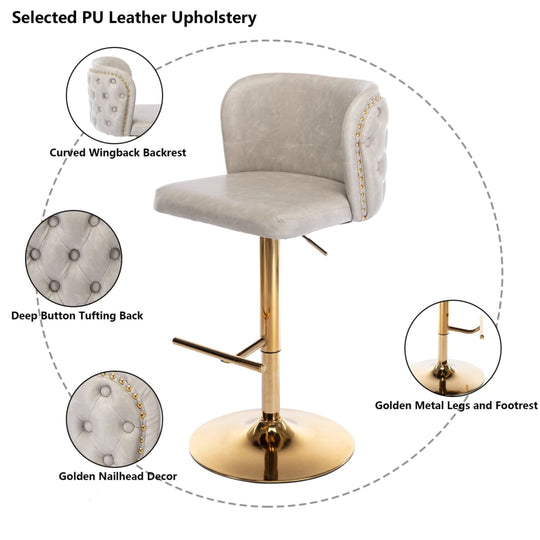 GERAD Set of 2 Bar Stools