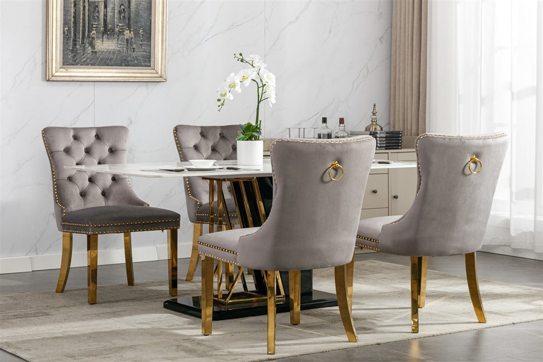 AADEN Velvet Dining Chairs Set of 2