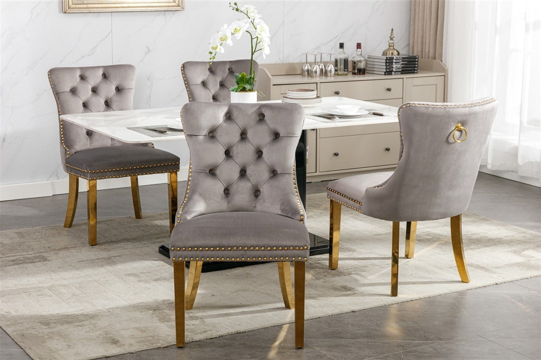 AADEN Velvet Dining Chairs Set of 2