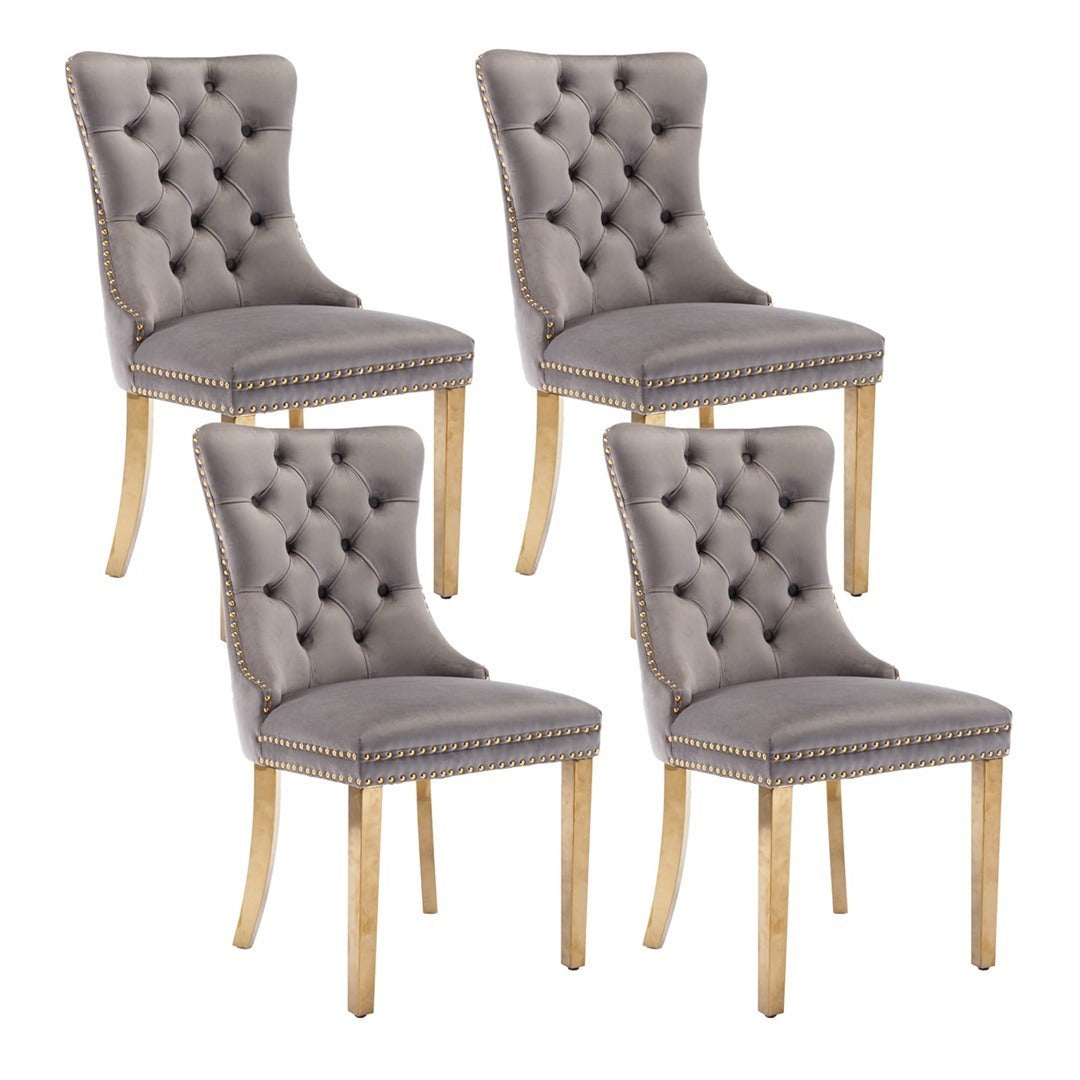 AADEN Velvet Dining Chairs Set of 2