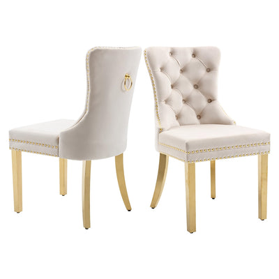 AADEN Velvet Dining Chairs Set of 2