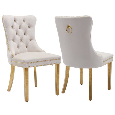 AADEN Velvet Dining Chairs Set of 2