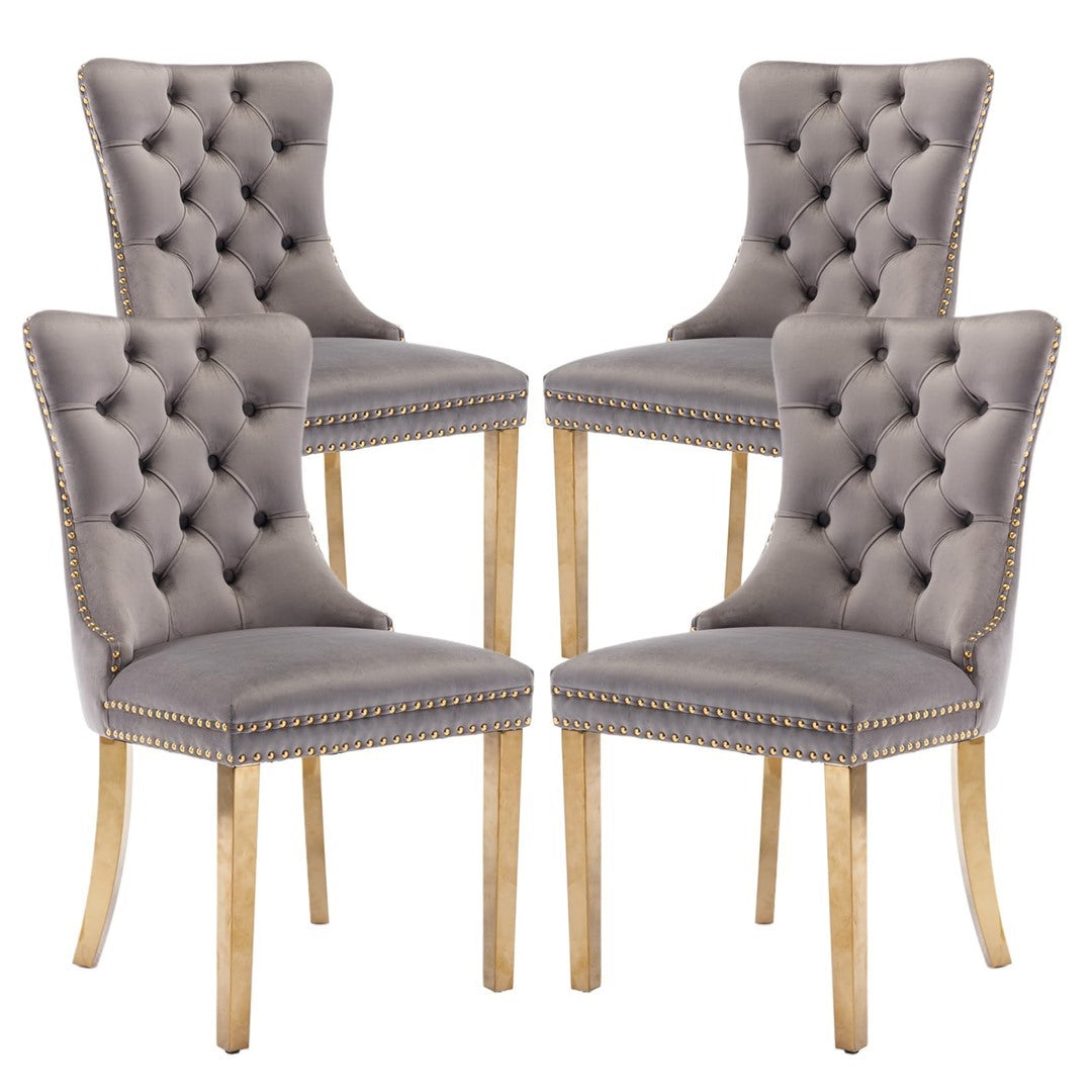 AADEN Velvet Dining Chairs Set of 2