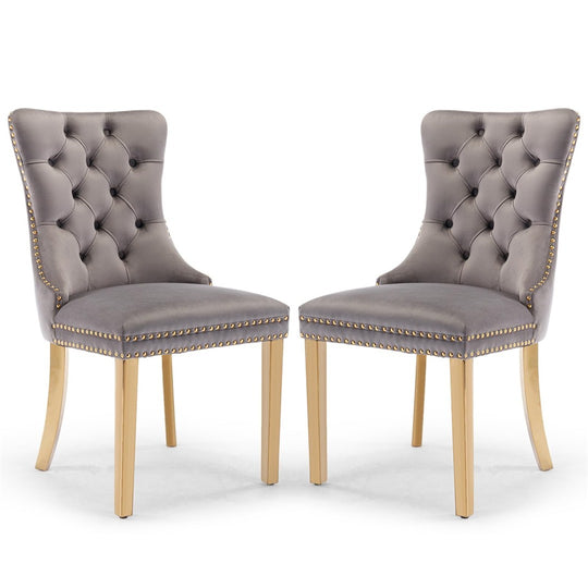 AADEN Velvet Dining Chairs Set of 2