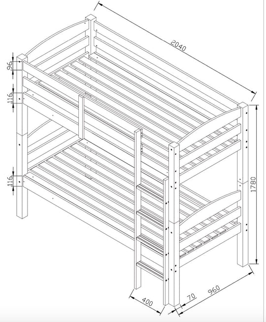 PINEFLEX Convertible Bunk Bed